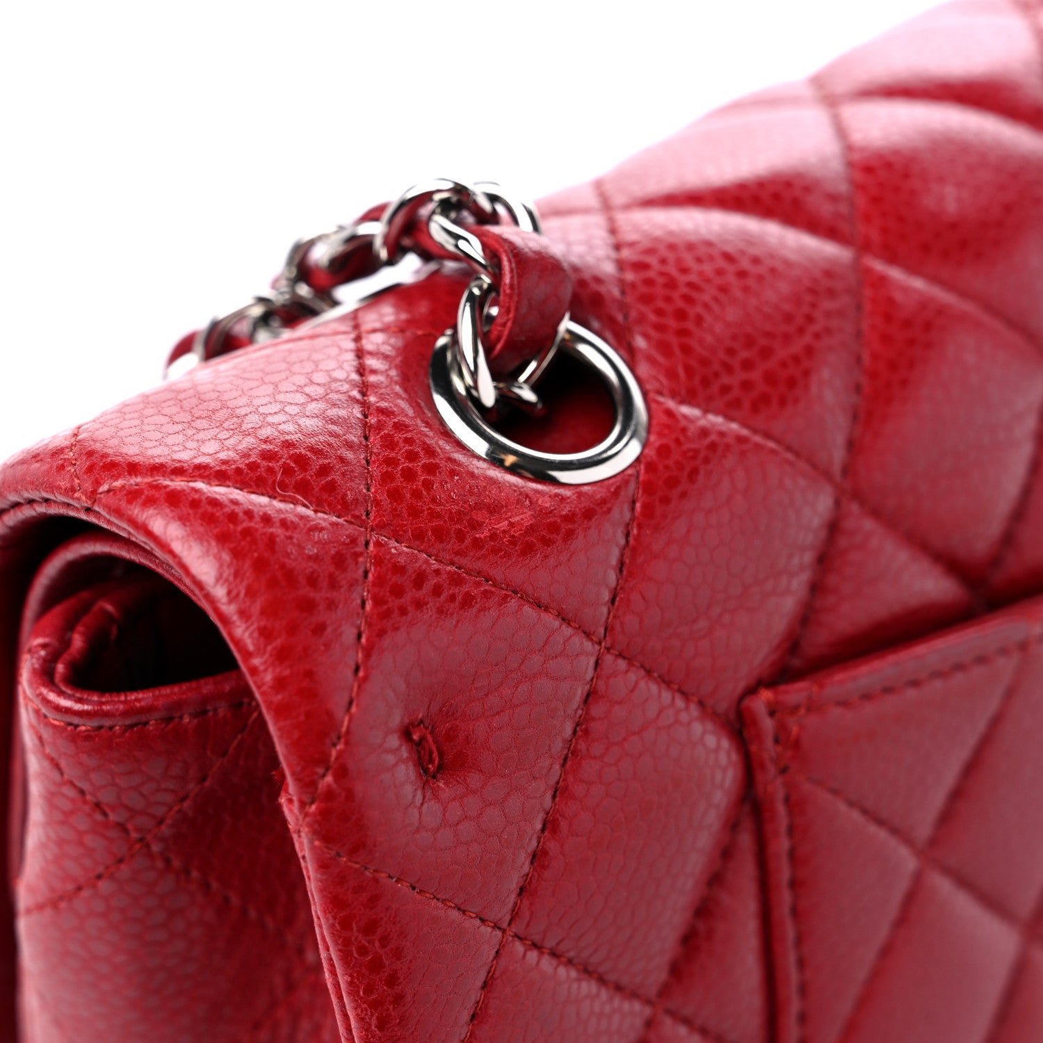 Chanel Caviar Quilted Medium Double Flap Dark Red 13 of 20