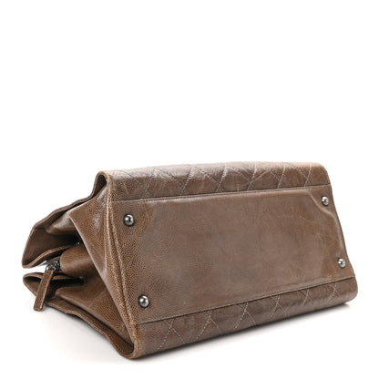 Chanel Crumpled Grained Calfskin Quilted CC Crave Tote Brown 4 of 10
