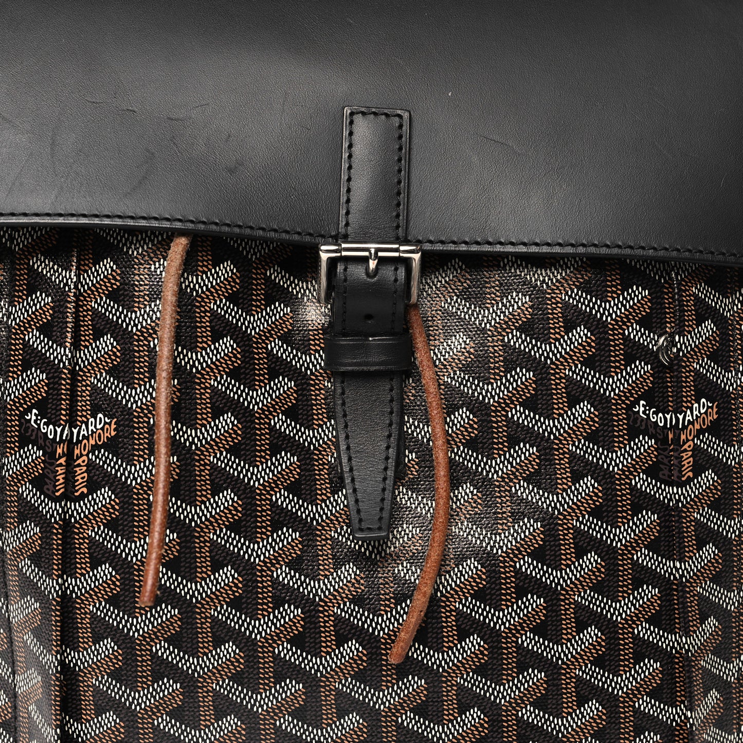 Goyardine Calfskin Alpin MM Backpack Black