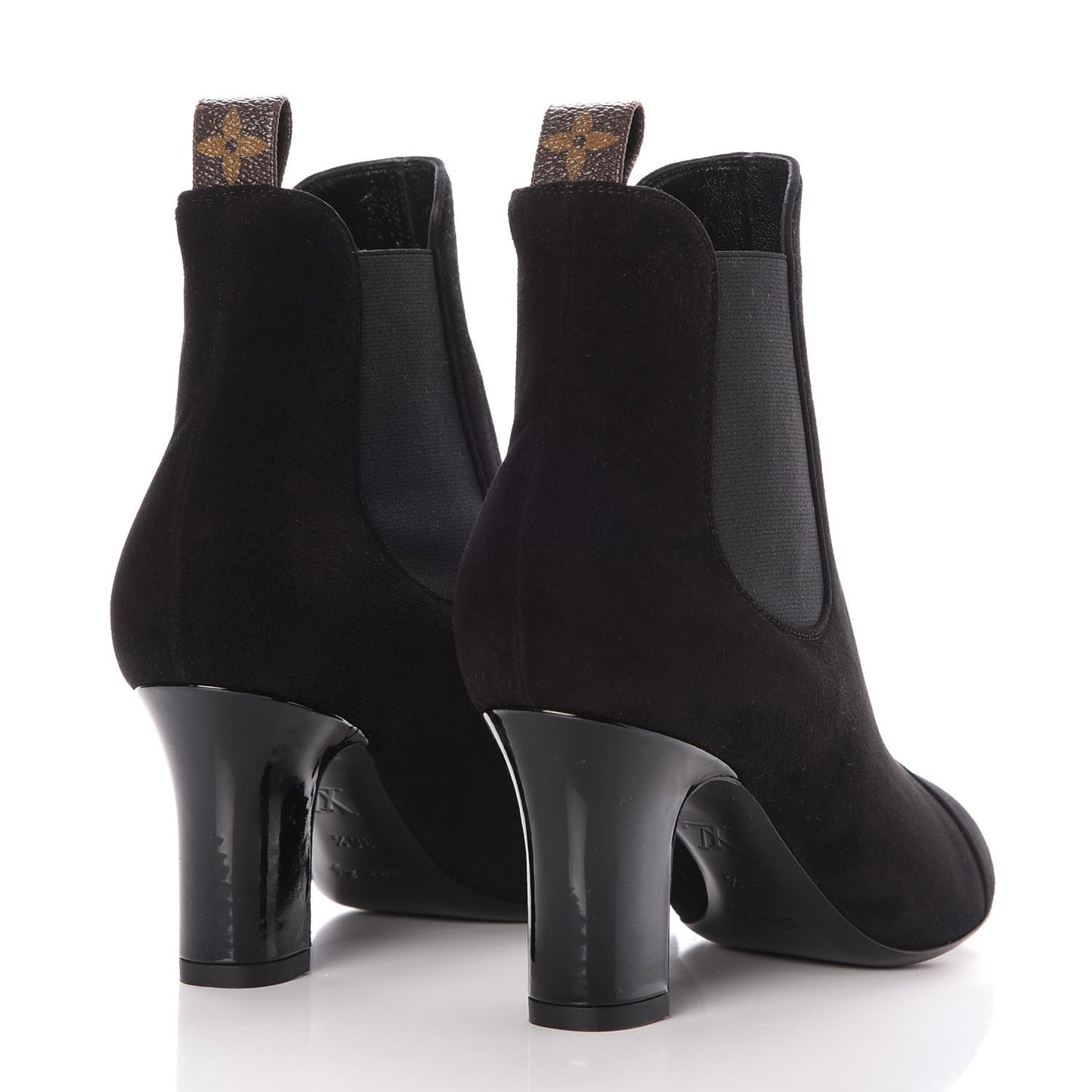 Suede Monogram Uniformes Cap Toe Chelsea 75mm Ankle Boots 36.5 Black