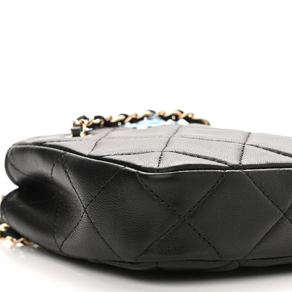 Chanel Lambskin Quilted Tiny Shopping Clutch With Chain Black 8 of 9