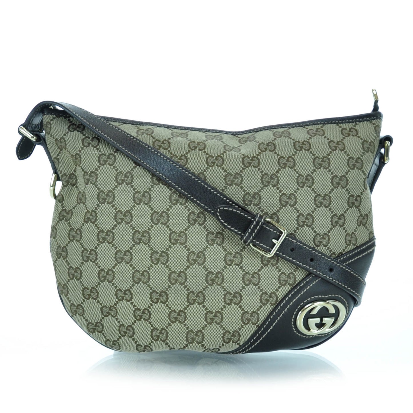 Monogram Medium New Britt Half Moon Hobo Ebony