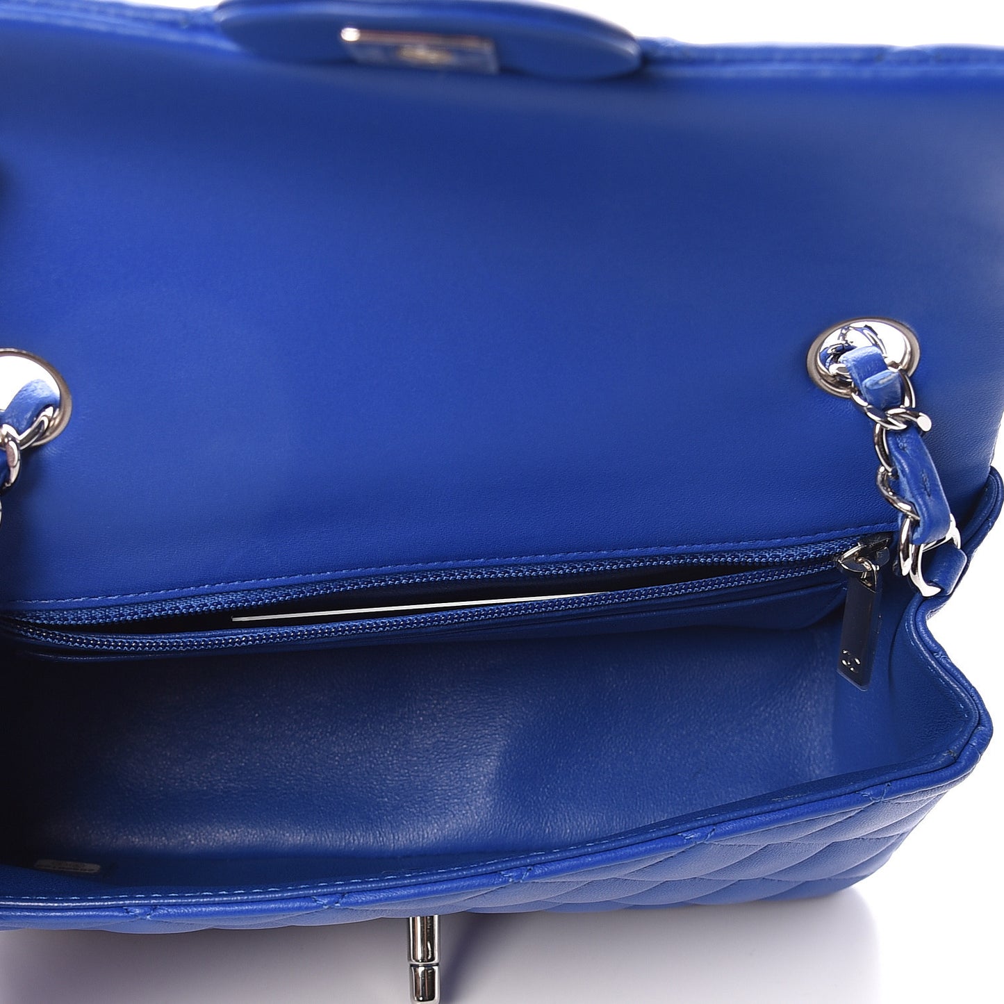 Lambskin Quilted Mini Rectangular Flap Blue