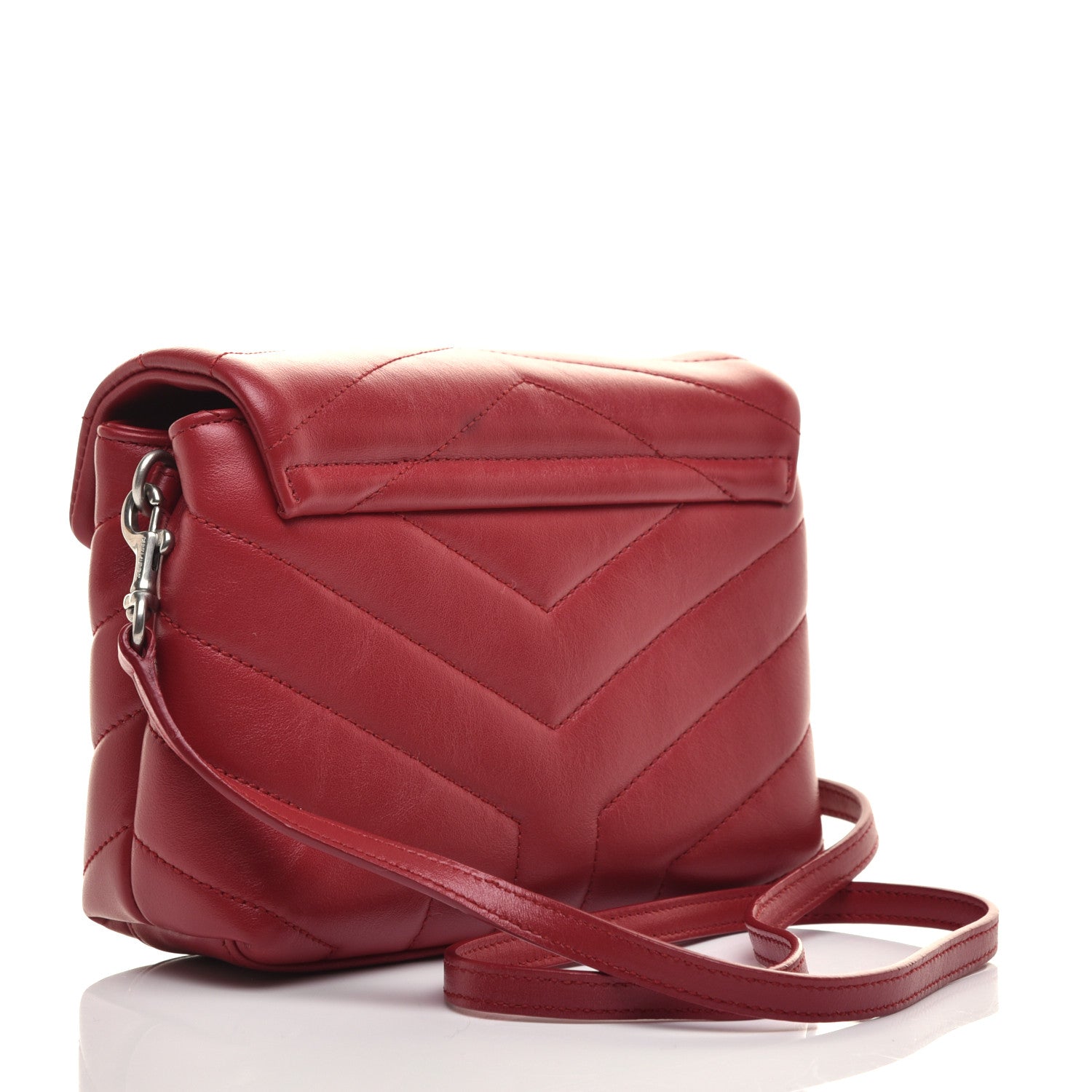 Saint Laurent Calfskin Y Quilted Monogram Toy Loulou Crossbody Bag New Lipstick 2 of 10