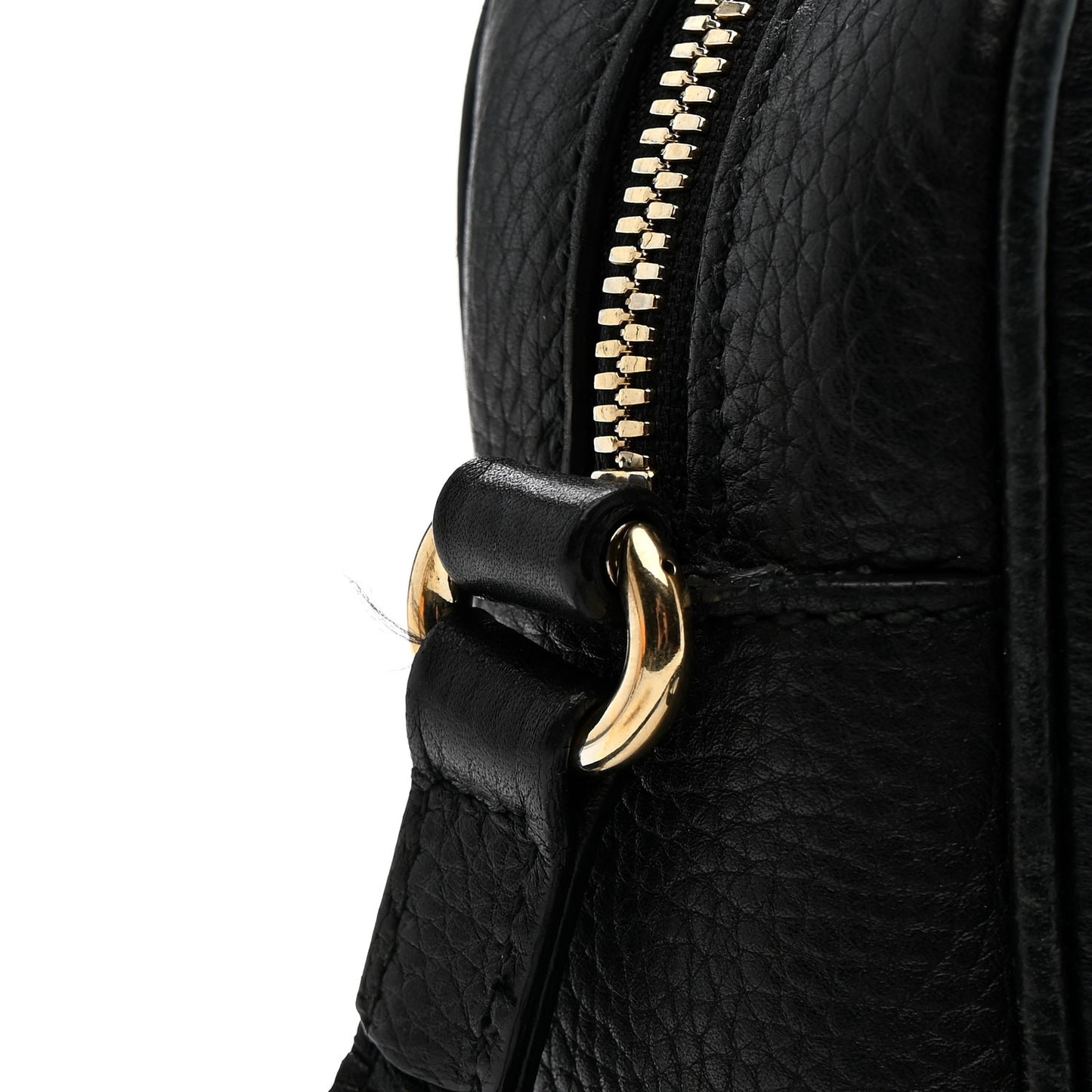 Pebbled Calfskin Small Soho Disco Bag Black