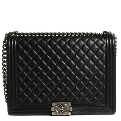 Chanel Calfskin Quilted Large Boy Flap Black 1 of 8
