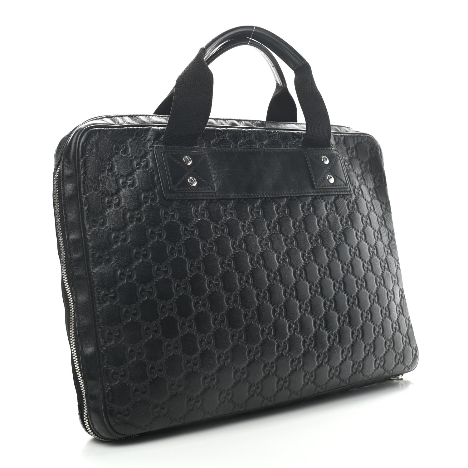 Gucci Guccissima Laptop Briefcase Black 2 of 10