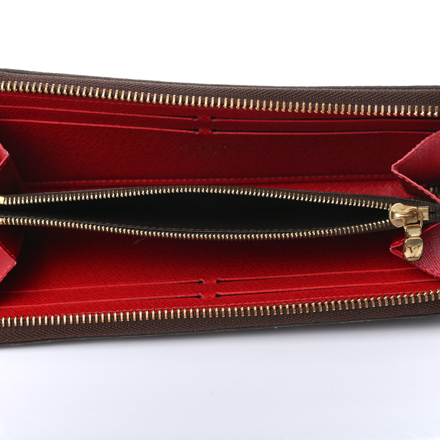 Damier Ebene Clemence Wallet Cherry