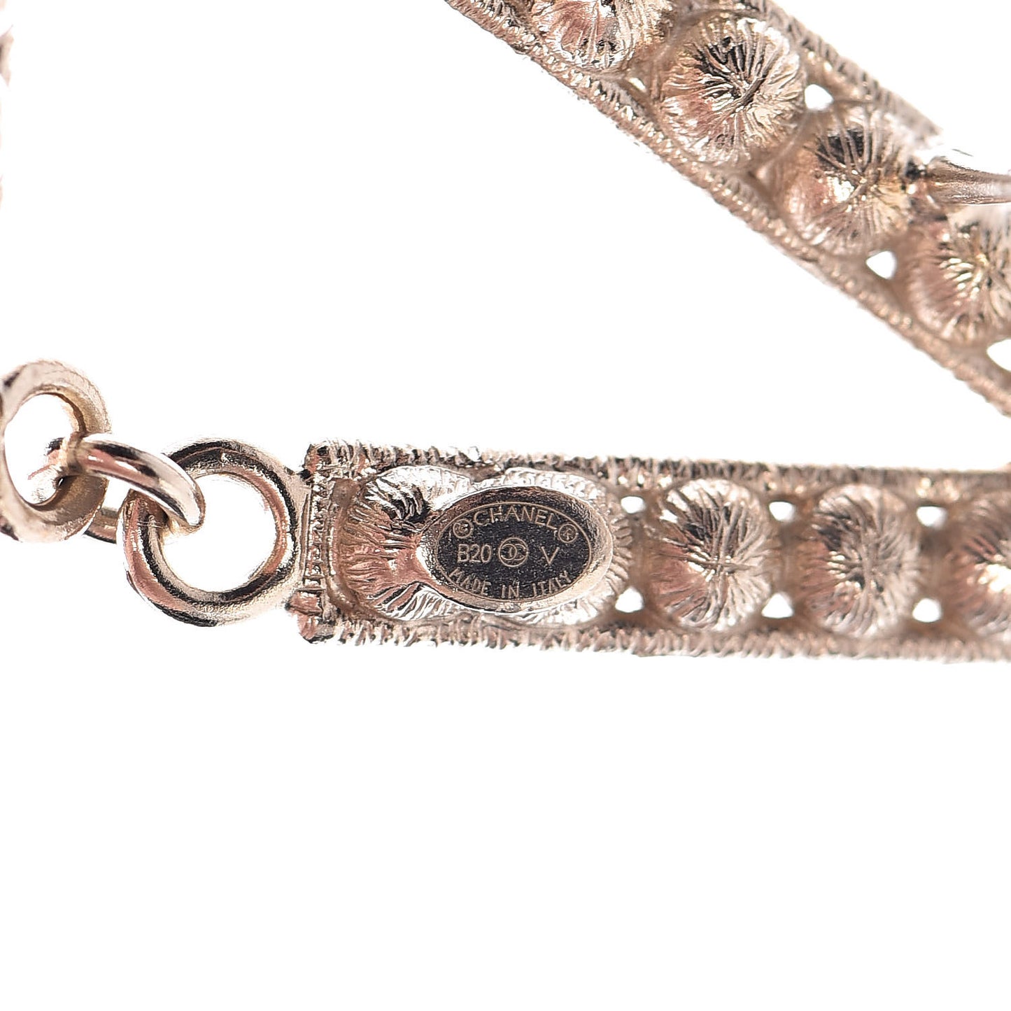 Crystal Cha-Nel Logo Drop Earrings Gold
