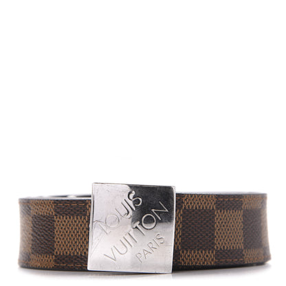 Louis Vuitton Damier Ebene LV Paris Buckle Belt 100 40 Silver 1 of 6