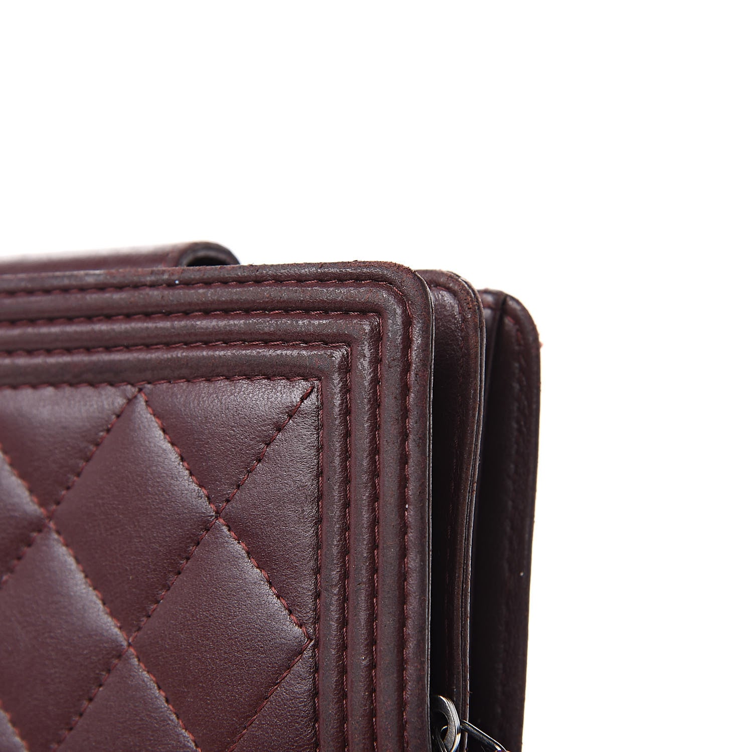 Chanel Lambskin Quilted Boy Zipped Pocket Wallet Burgundy 15 of 18