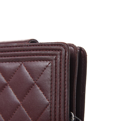 Chanel Lambskin Quilted Boy Zipped Pocket Wallet Burgundy 15 of 18