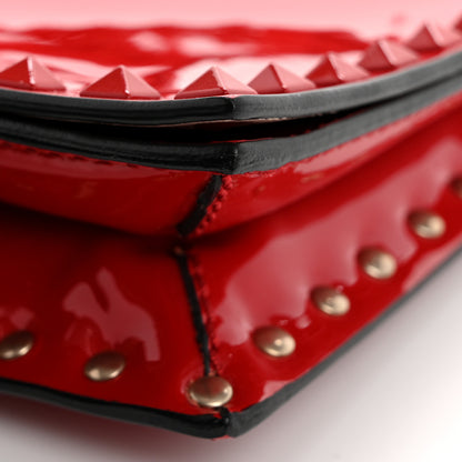 Valentino Garavani Patent Monochrome Rockstud Wristlet Clutch Rosso Valentino 8 of 9