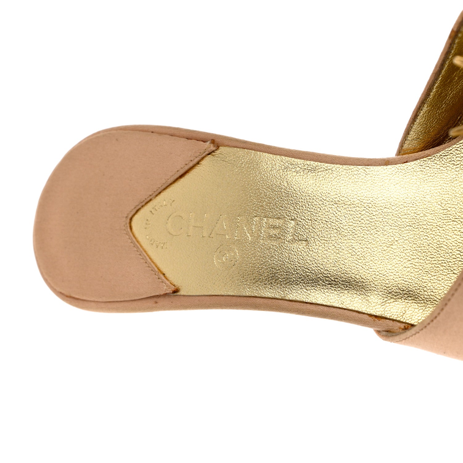 Chanel Satin Crystal Mules 35 Beige 6 of 12