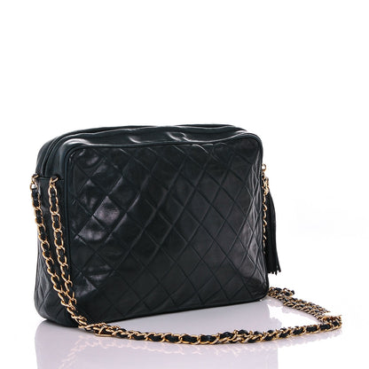 Chanel Lambskin Quilted Tassel Camera Case Navy 3 of 10