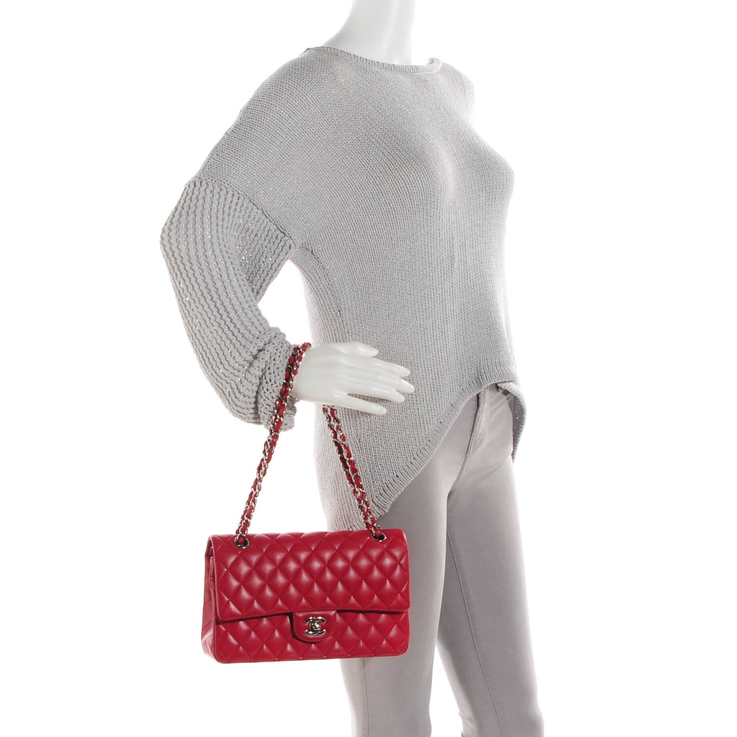 Chanel Lambskin Quilted Medium Double Flap Red 2 of 8