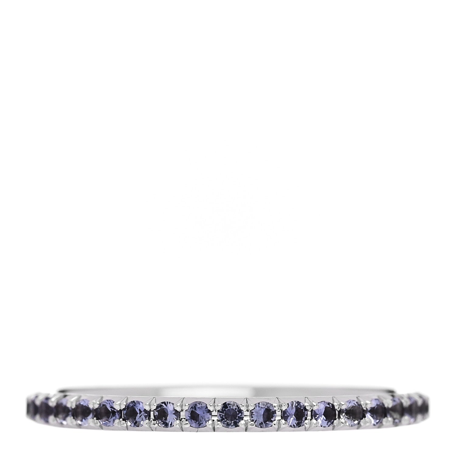 Tiffany 18K White Gold Iolite Metro Ring 48 4.5 3 of 4