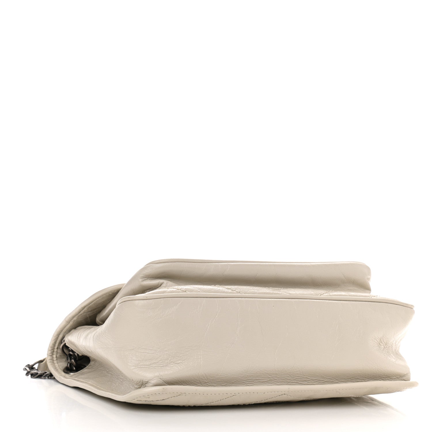 Saint Laurent Crinkled Calfskin Matelasse Monogram Medium Niki Chain Satchel Ivory 6 of 16