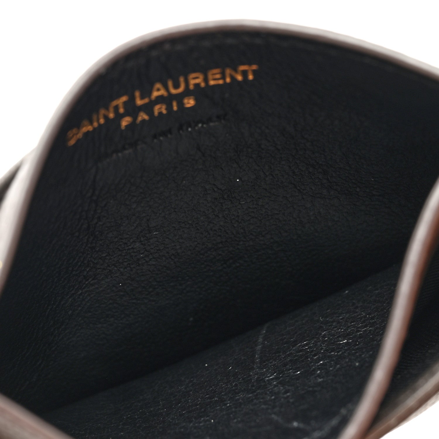 Saint Laurent Grain De Poudre Matelasse Chevron Monogram Credit Card Case Fog 5 of 7