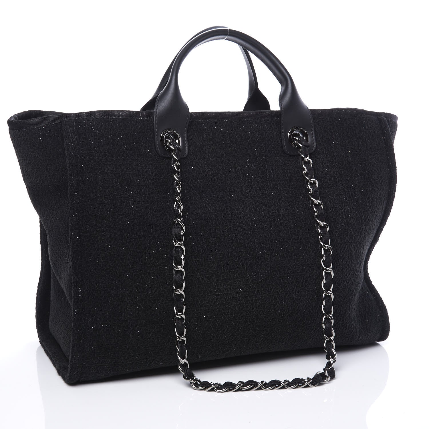 Chanel Lurex Boucle Medium Deauville Tote Black 2 of 10