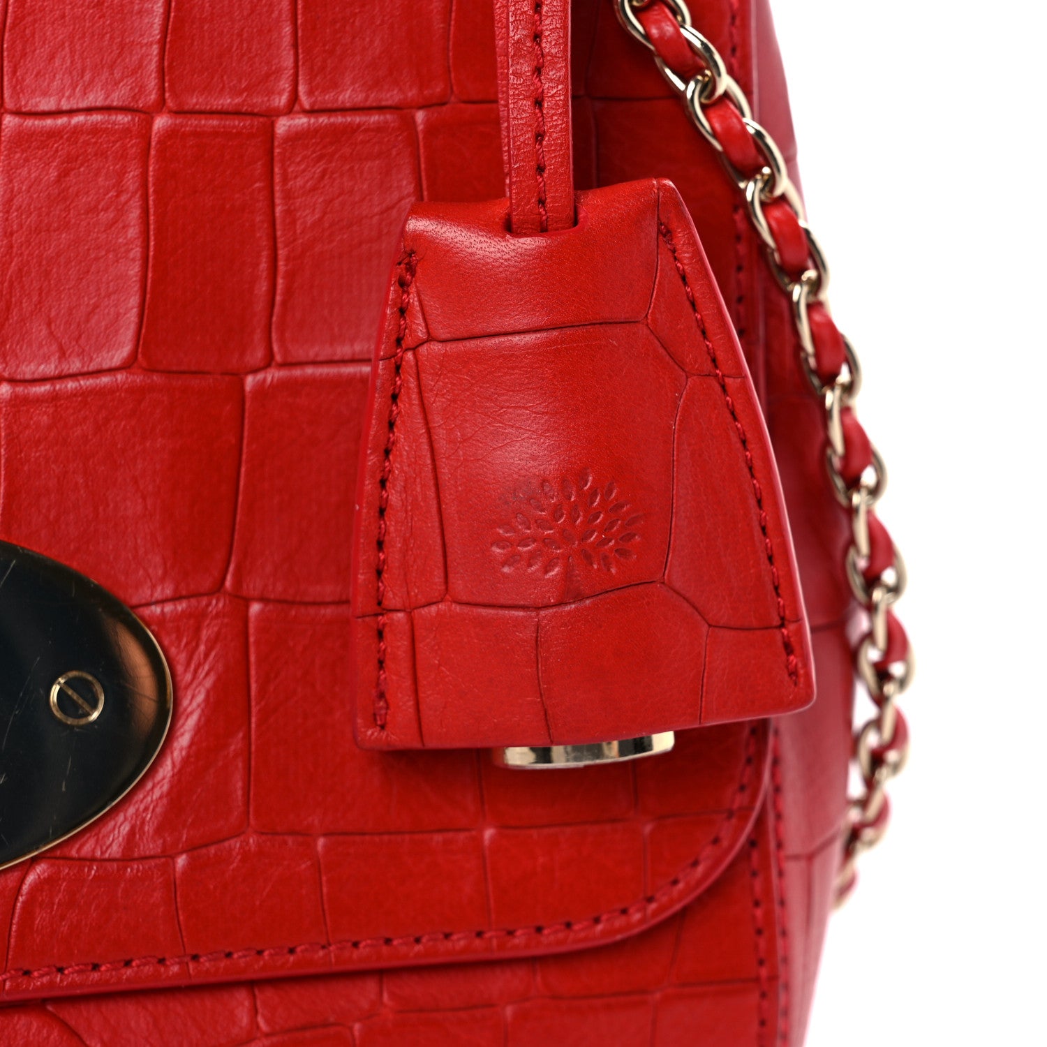 Mulberry Nappa Crocodile Embossed Small Lily Flap Red 15 of 16
