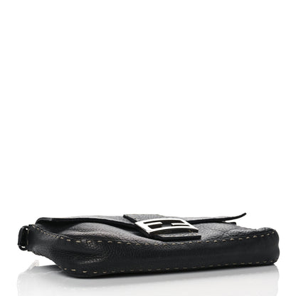 Fendi Calfskin Romano Selleria Baguette Black 4 of 11