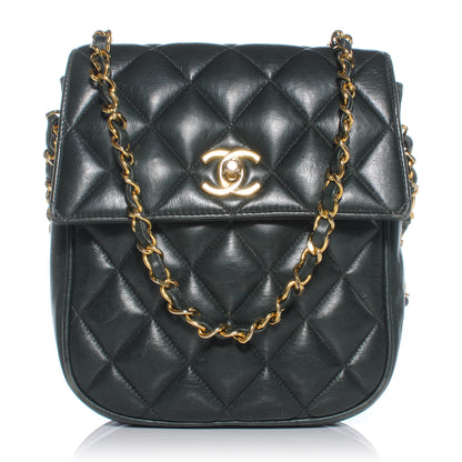 Chanel Lambskin Quilted Mini Flap Dark Green 1 of 10