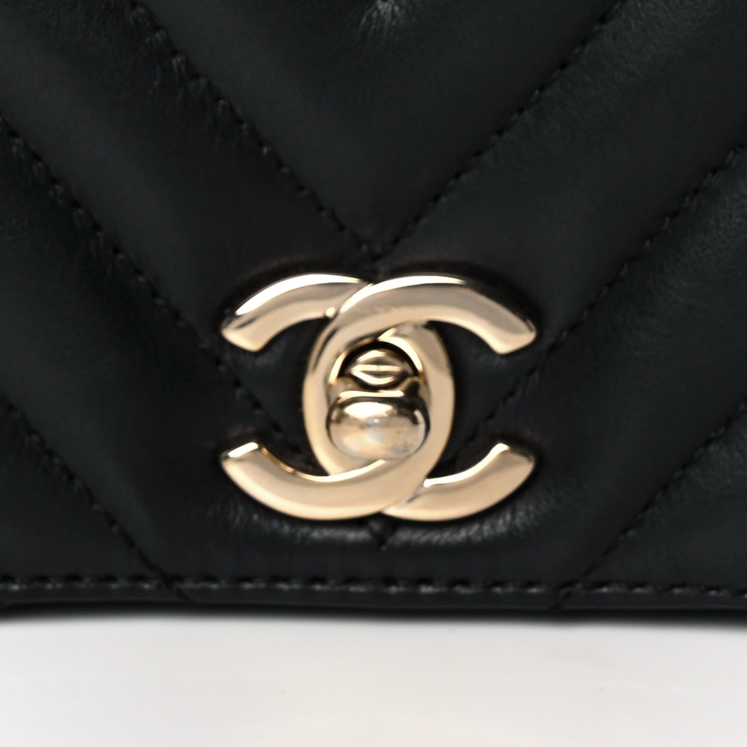 Chanel Calfskin Chevron Quilted Medium Statement Flap Black 9 of 16
