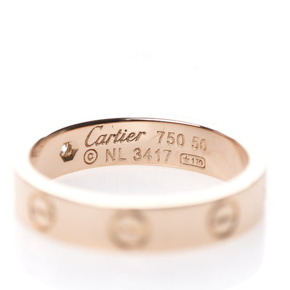 Cartier 18K Pink Gold Diamond 4mm LOVE Wedding Band Ring 50 5.25 4 of 5