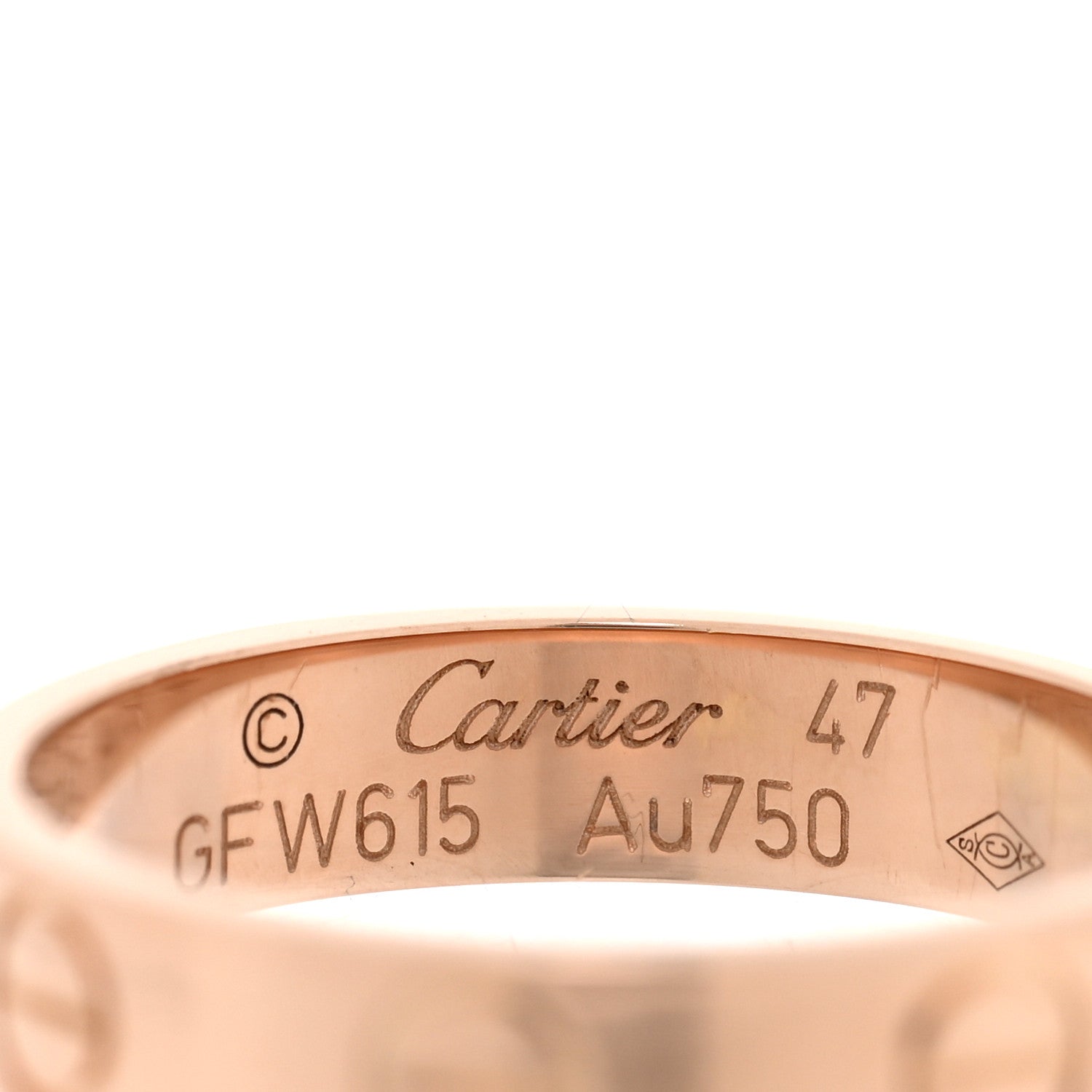 Cartier 18K Pink Gold 3.5mm LOVE Wedding Band Ring 47 4.25 4 of 4