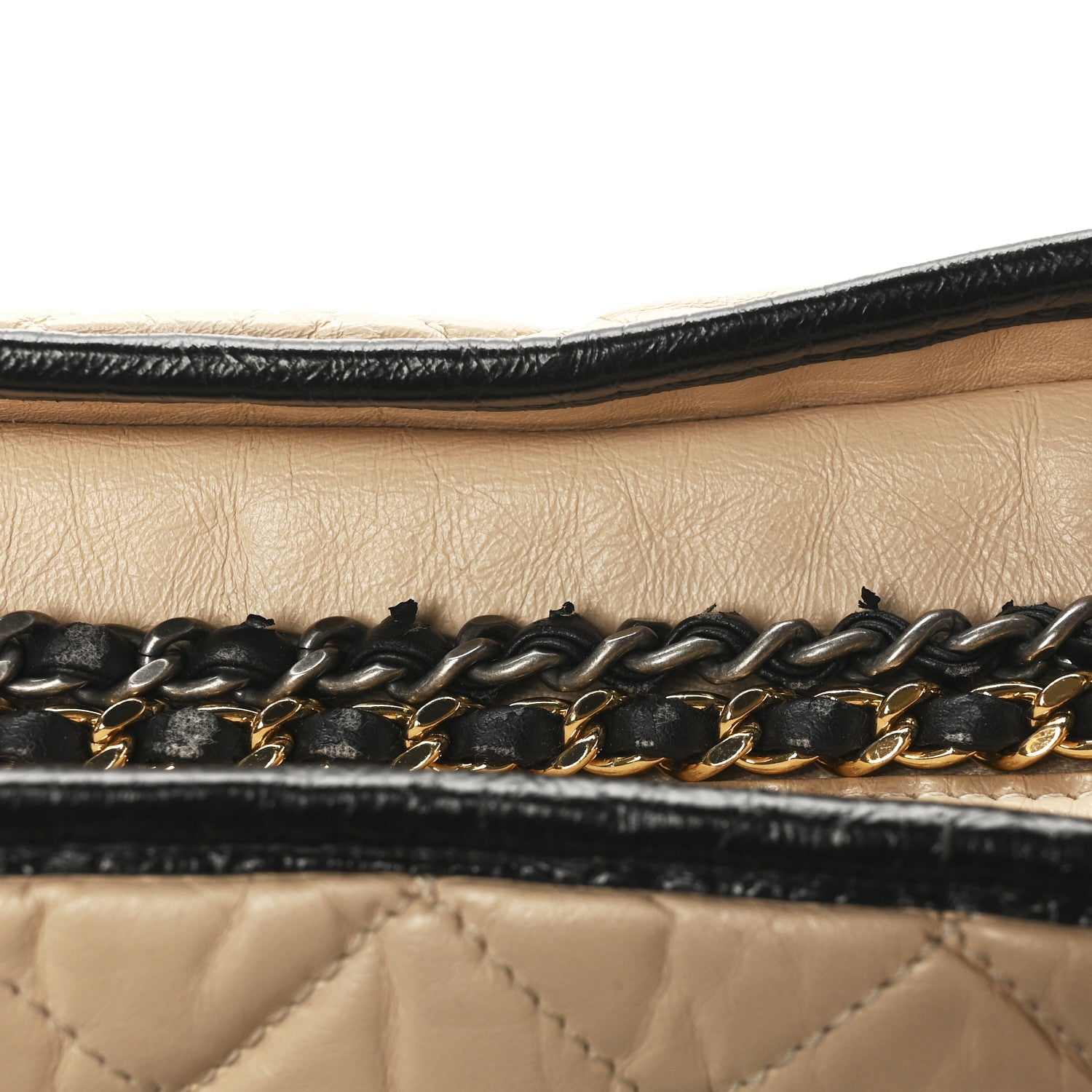 Chanel Aged Calfskin Quilted Medium Gabrielle Hobo Beige Black 11 of 11