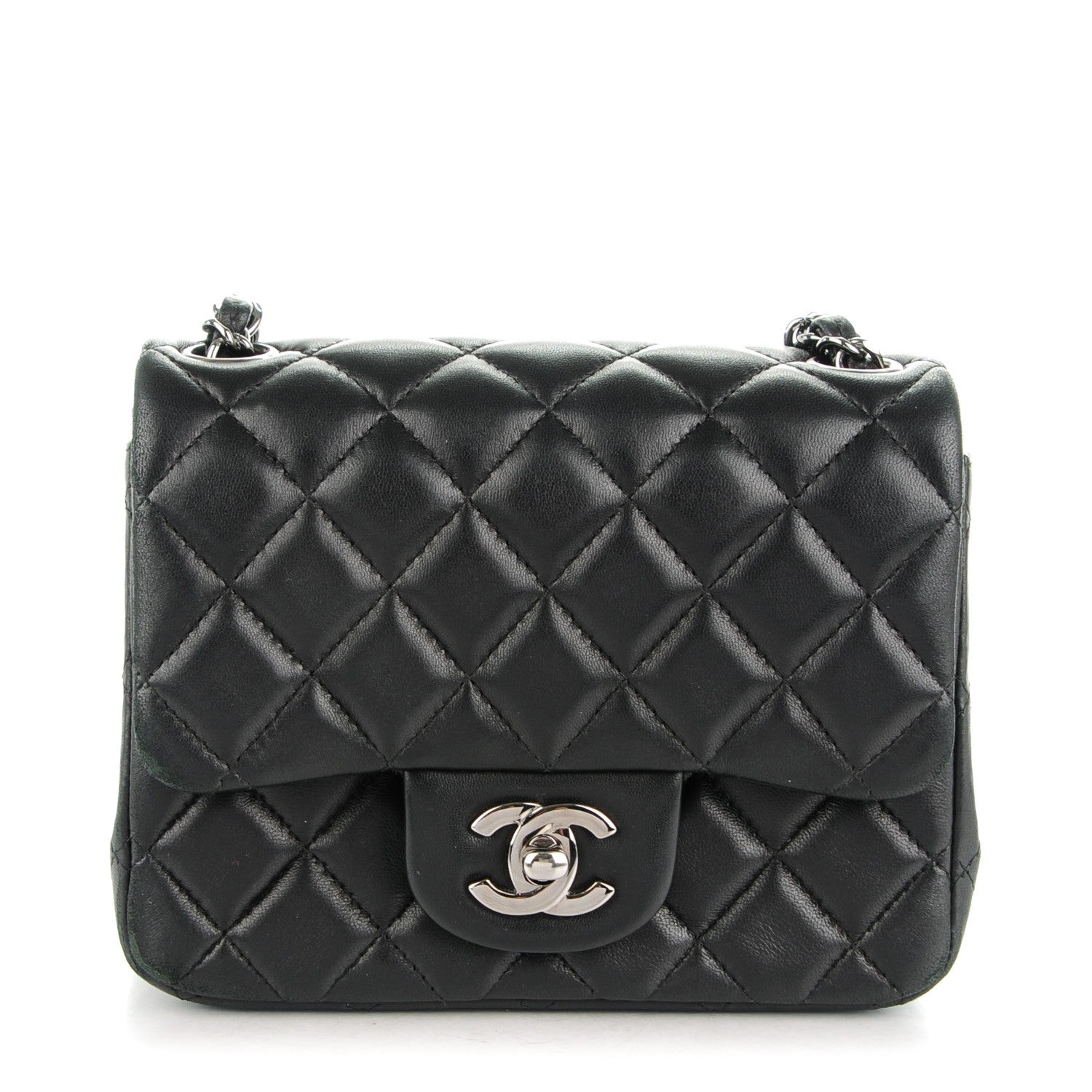 Chanel Lambskin Quilted Mini Square Flap Black 1 of 9