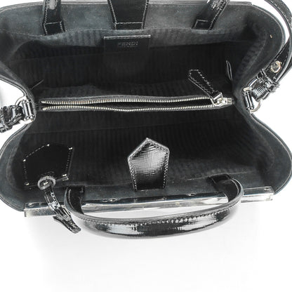 Fendi Patent Vitello Elite Petite 2Jours Tote Black 5 of 9