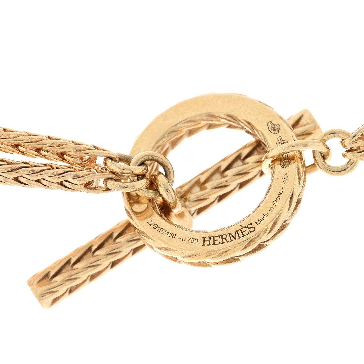 Hermes 18K Yellow Gold Chaine D'Ancre Danae Long Necklace 4 of 5