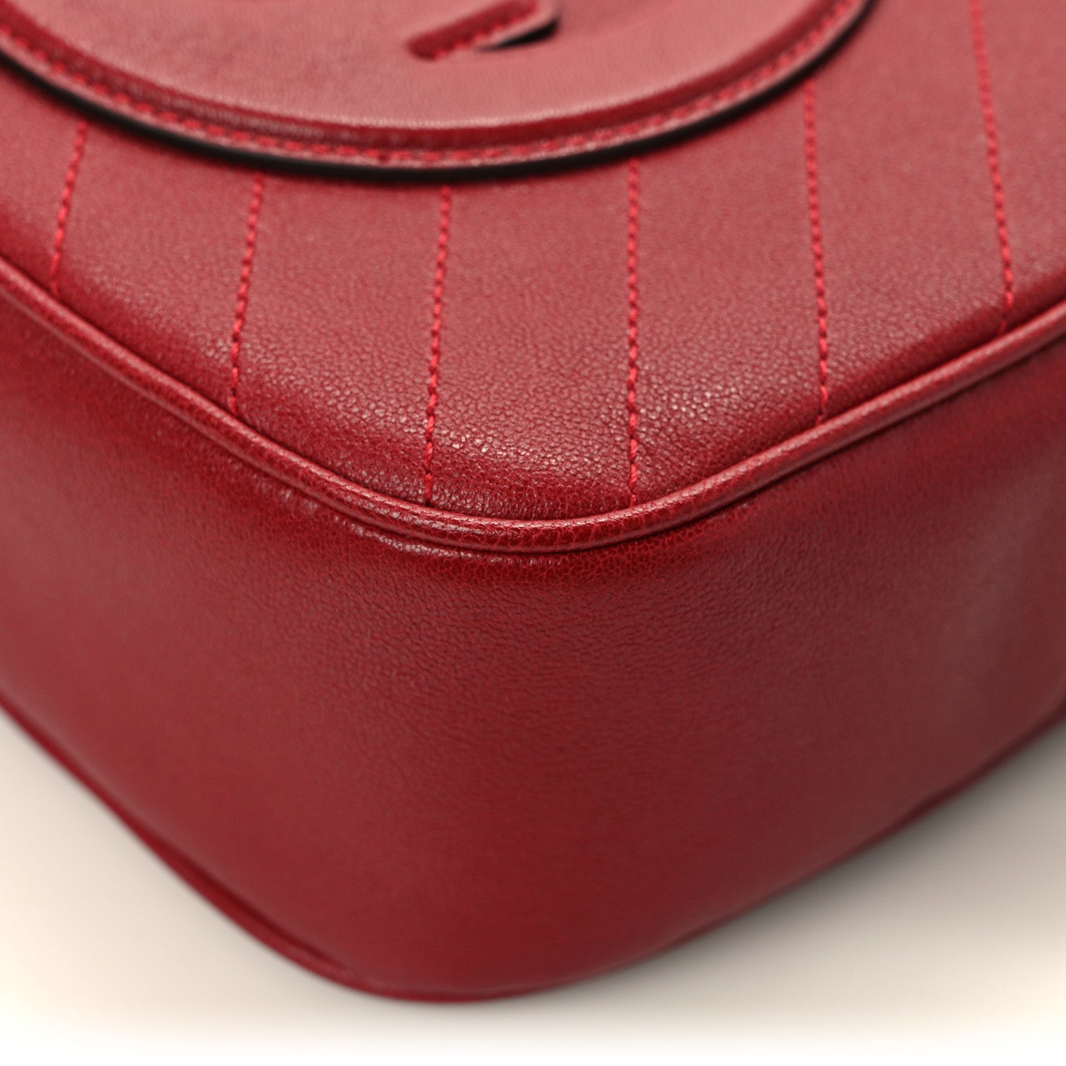 Gucci Sakai Be Green Calfskin Diagonal Stitched Small Blondie Shoulder Bag Rosso 11 of 12