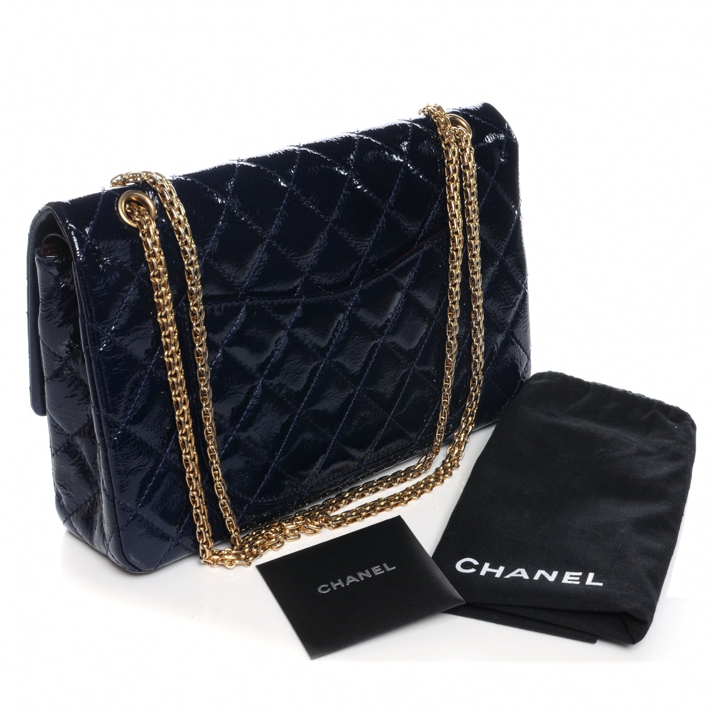 Distressed Patent 2.55 Reissue 227 Jumbo Flap Navy
