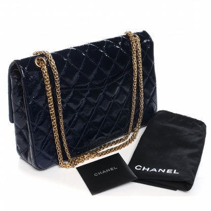Chanel Distressed Patent 2.55 Reissue 227 Jumbo Flap Navy 3 of 8