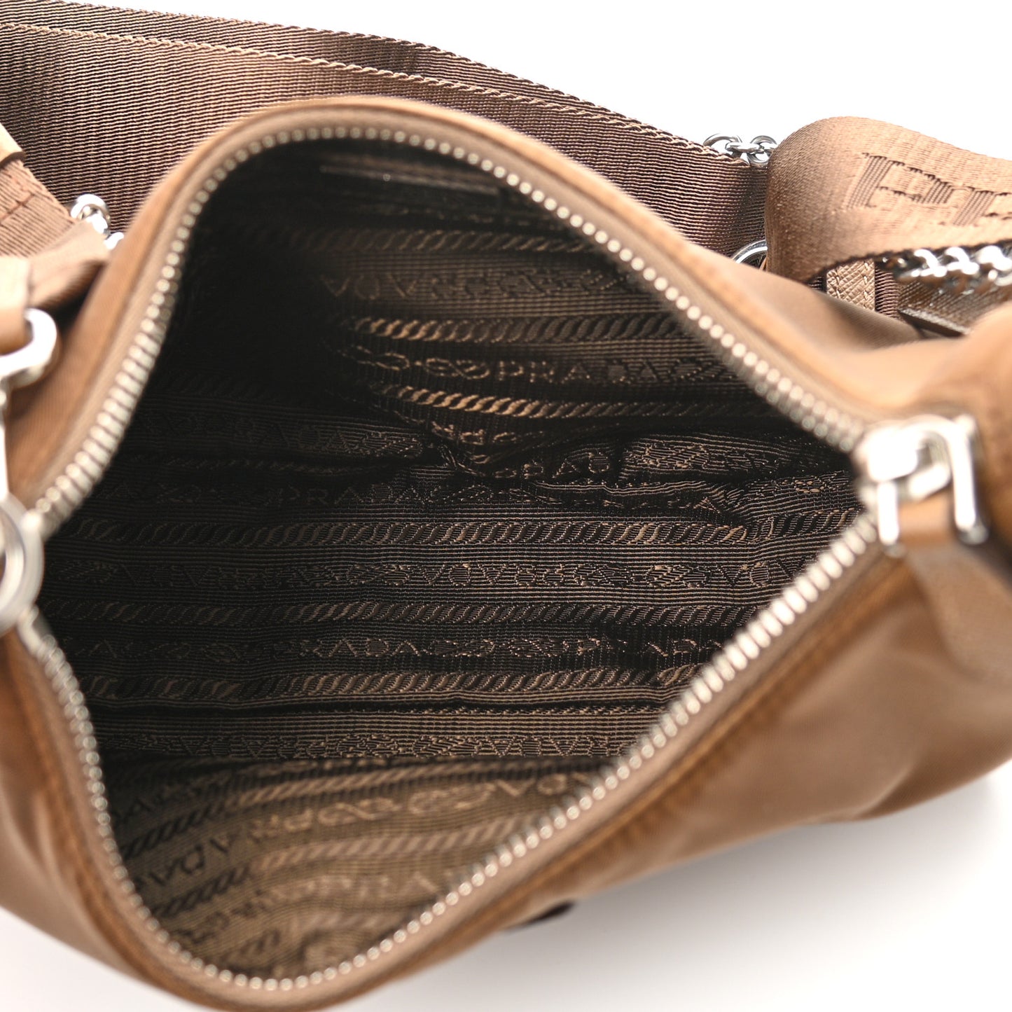 Tessuto Nylon Saffiano Re-Edition 2005 Shoulder Bag Cacao