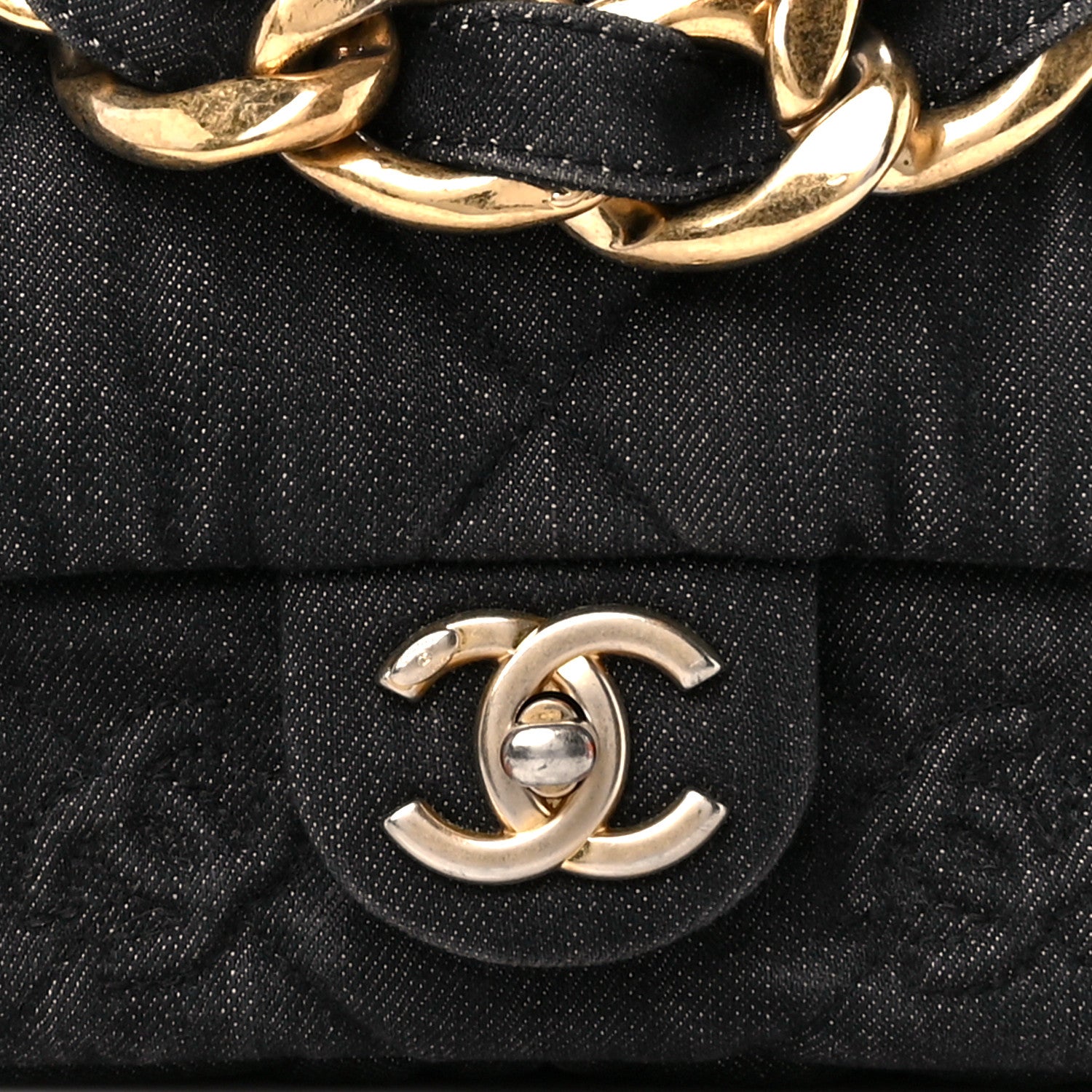 Chanel Denim Quilted Medium Funky Town Flap Black 9 of 12