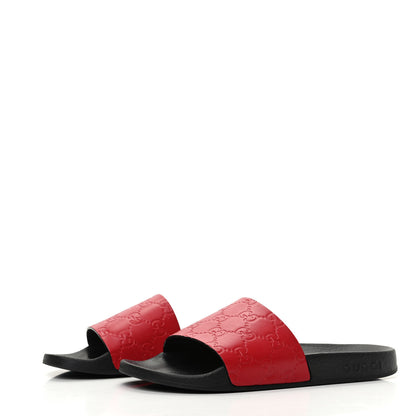 Gucci Guccissima Signature Womens Slide Sandals 36 Hibiscus Red 3 of 8