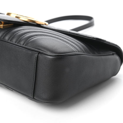 Gucci Calfskin Matelasse Medium GG Marmont Shoulder Bag Black 7 of 10