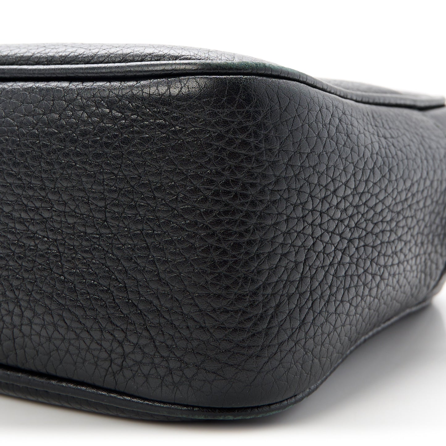 Pebbled Calfskin Small Soho Disco Bag Black