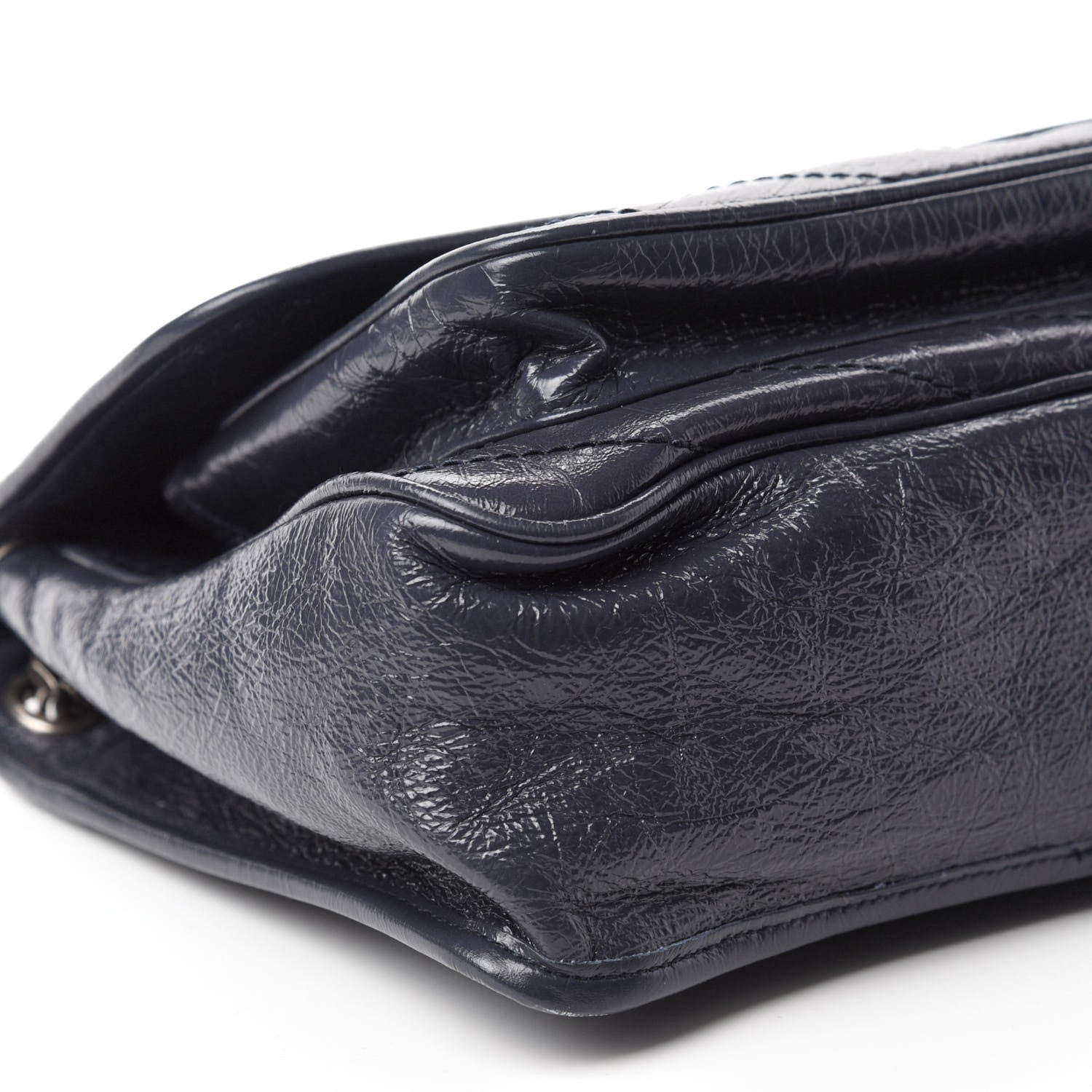 Saint Laurent Crinkled Calfskin Matelasse Monogram Medium Niki Chain Satchel Deep Marine 10 of 12