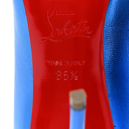 Christian Louboutin Metallic Patent Hot Chick 100 Pumps 35.5 Blue 7 of 9