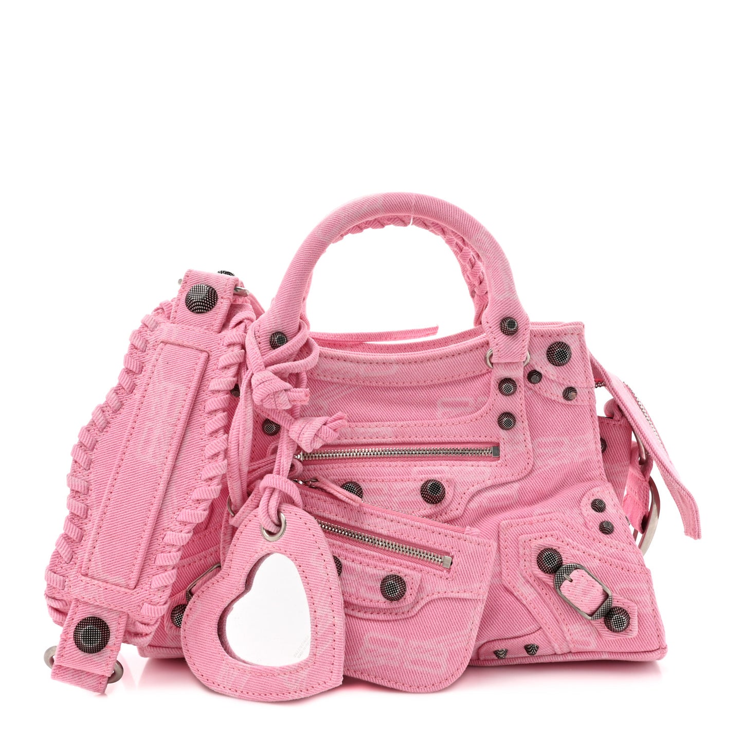 Denim BB Monogram Neo Cagole Handbag XS Pink
