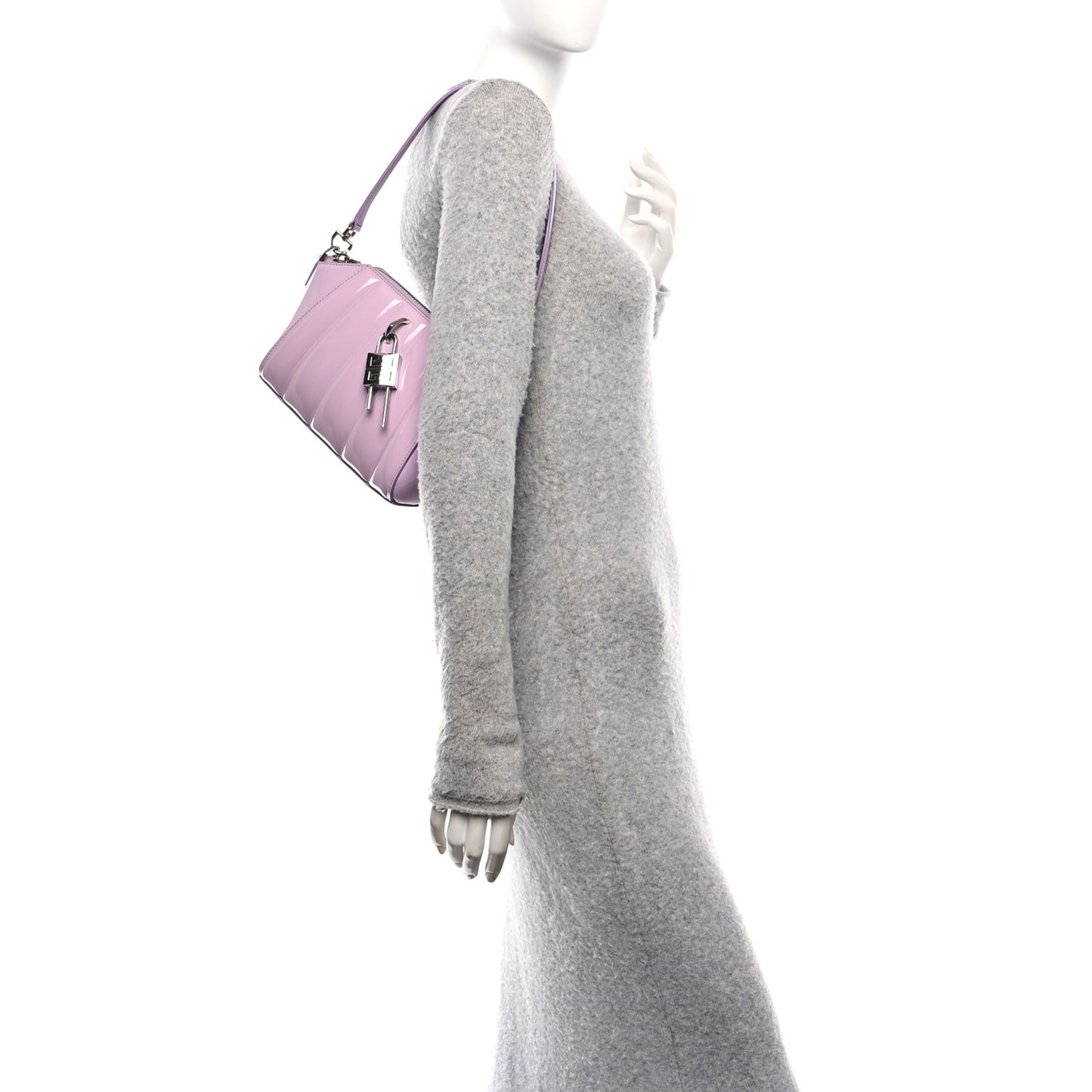 Patent Calfskin 4G Padded XS Lock Antigona Shoulder Bag Lilac
