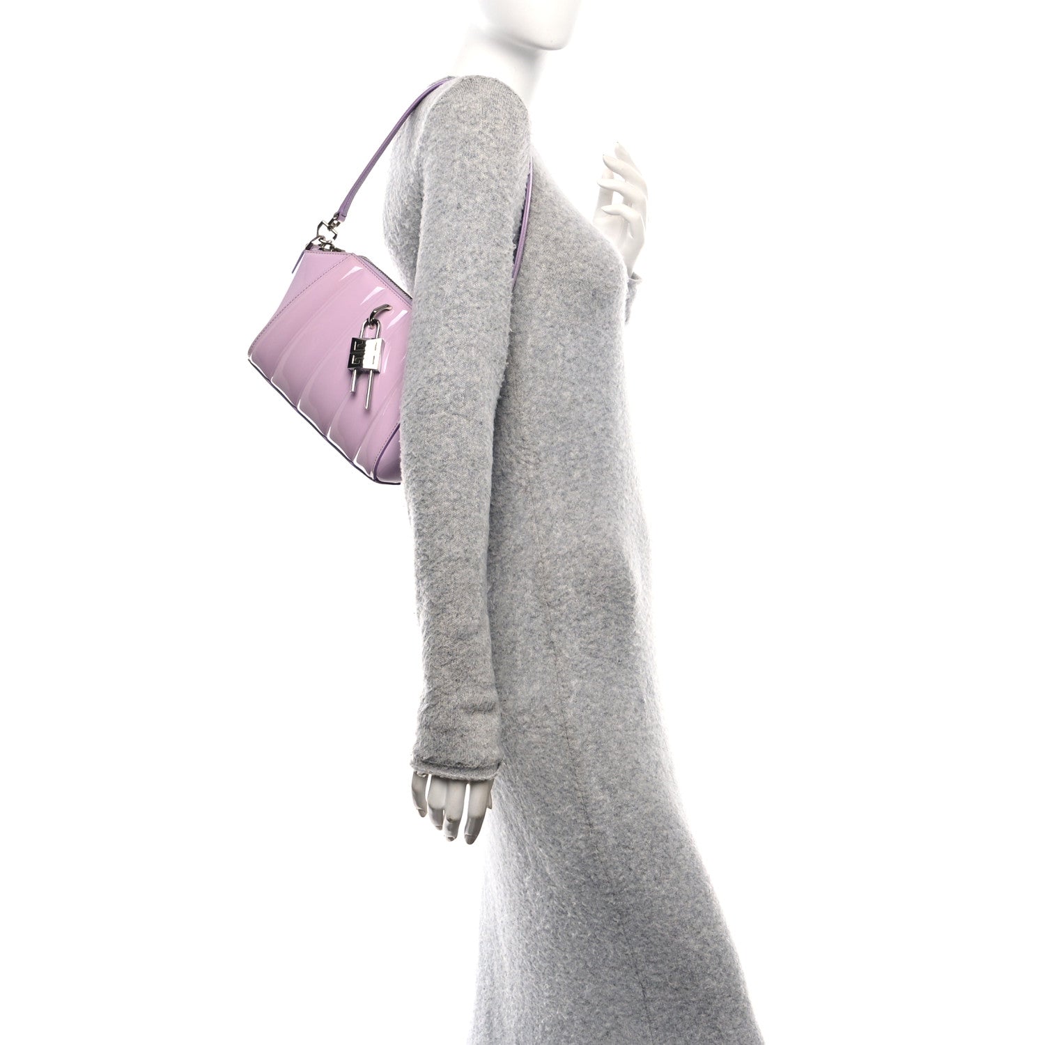 Givenchy Patent Calfskin 4G Padded XS Lock Antigona Shoulder Bag Lilac 2 of 10