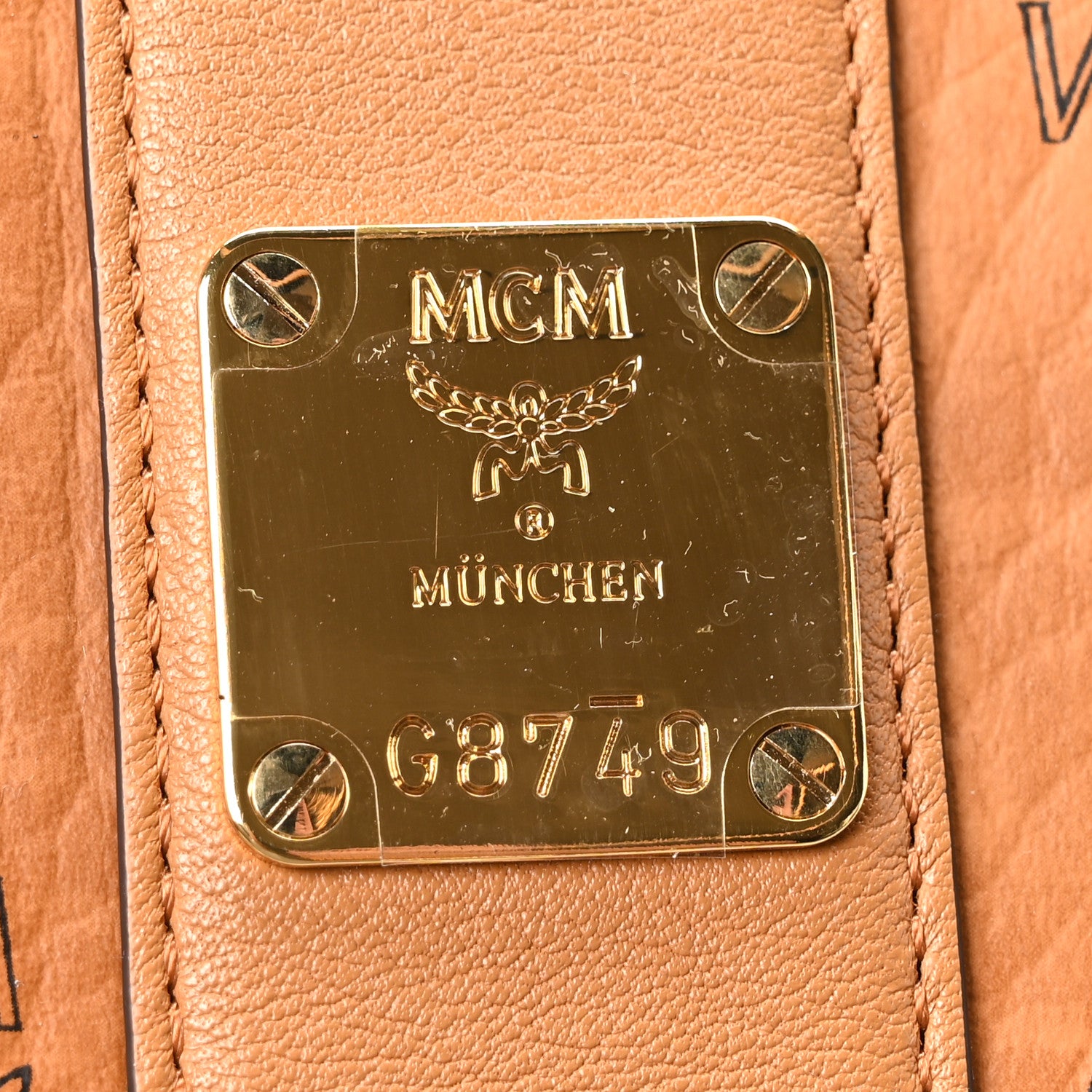 MCM Visetos Medium Liz Reversible Shopper Tote Cognac 6 of 15