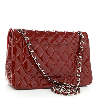 Chanel Patent Quilted Jumbo Double Flap Red 3 of 12