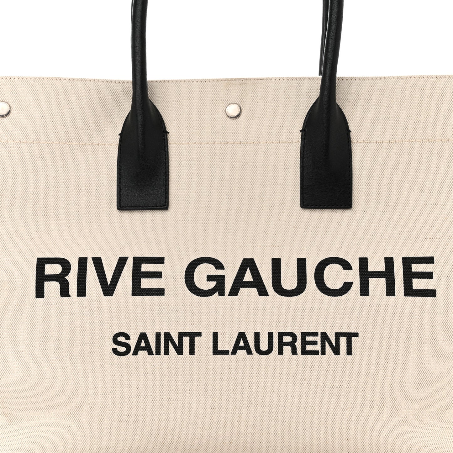 Linen Calfskin Rive Gauche Tote Optic White